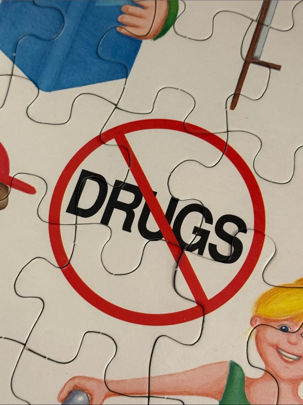Vintage 1993 PuzzlePatch Picture Puzzle No Drugs Design 25 Piece Ages 3 - 7